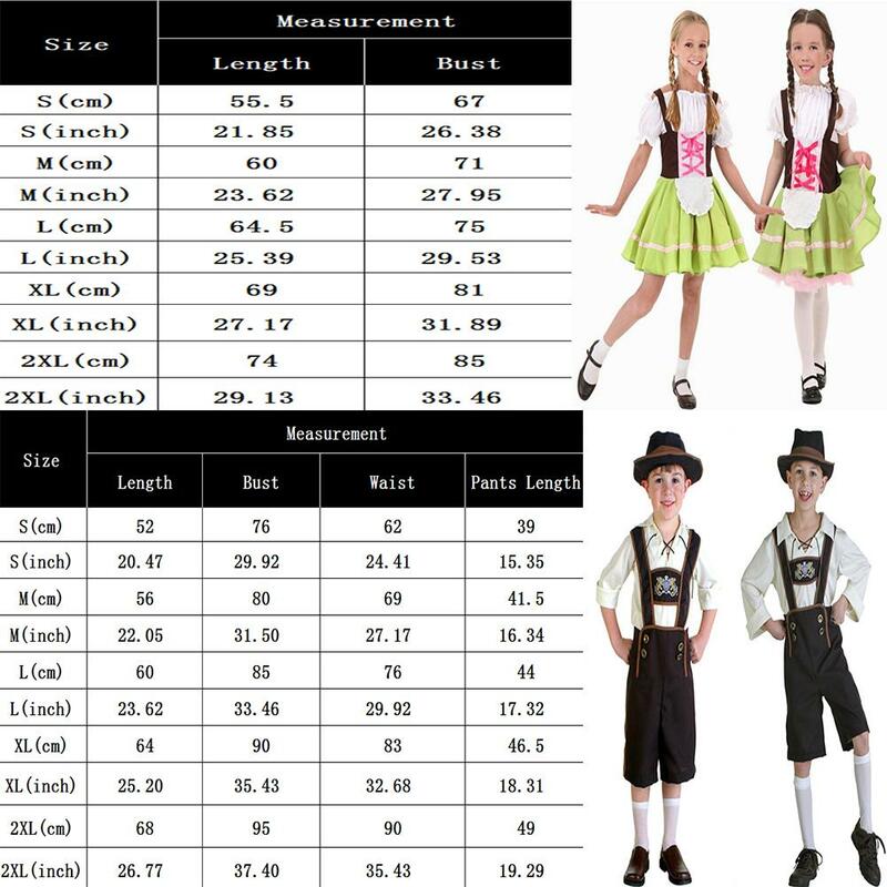 Children Girl Boy Fashion Oktoberfest Waiter Waitress Cosplay Costume Beer Festival Suit