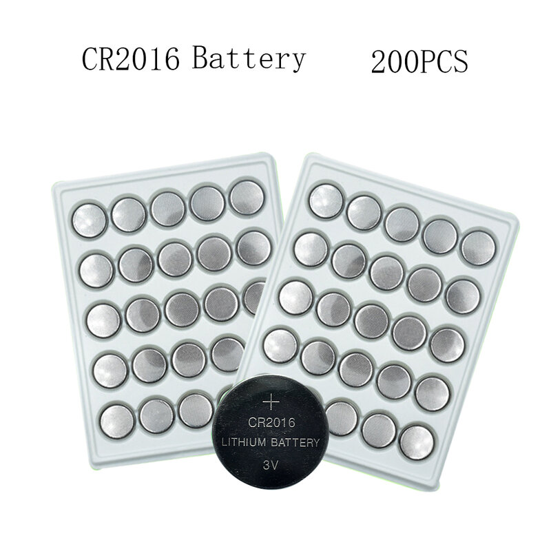 Cr2016 bateria 75mah 200 pces lm2016 br 2016 dl 2016 pilha moeda de lítio 3v botão baterias cr 2016 para assistir brinquedo eletrônico remoto
