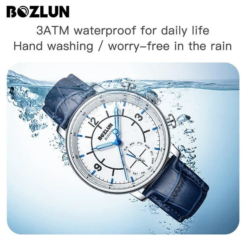 Bozlun luxus Smart Uhr Mode Quarz Uhren Uhr S Intelligente Erinnerung 30M Wasserdichte Lange Batterie Lebensdauer Sport Smartwatch