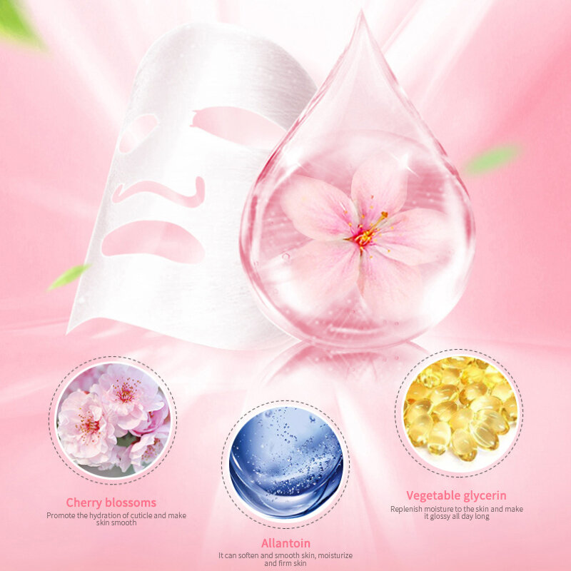 1Pc Hyaluronzuur Gezichtsmasker Diep Hydraterende Gezichtsmasker Gezichtsverzorging Voeden Fleuren Whitening Olie-Control Huidverzorging TSLM2