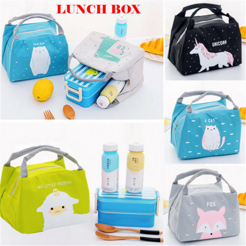 Cute Oxford Waterproof Lunch Bag Lunch for Women kids Men Thermal Box Insulated Cooler Picnic Thermal Carry Storage Bag Portable