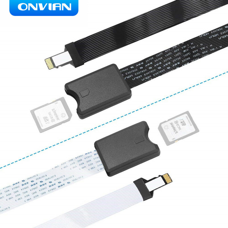 Onvian-Cable de extensión de tarjeta Micro SD a SD, adaptador extensor Flexible de lector de tarjetas TF a Micro SD para coche, GPS, impresora 3D, TV y DVD Entrega rápida