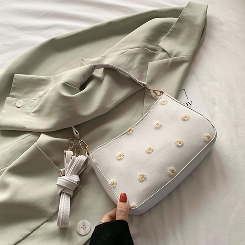 Элегантная женская сумка из искусственной кожи с маргаритками, 2020 г., дамская сумочка, кошельки и сумочка, сумки через плечо, женские сумочки