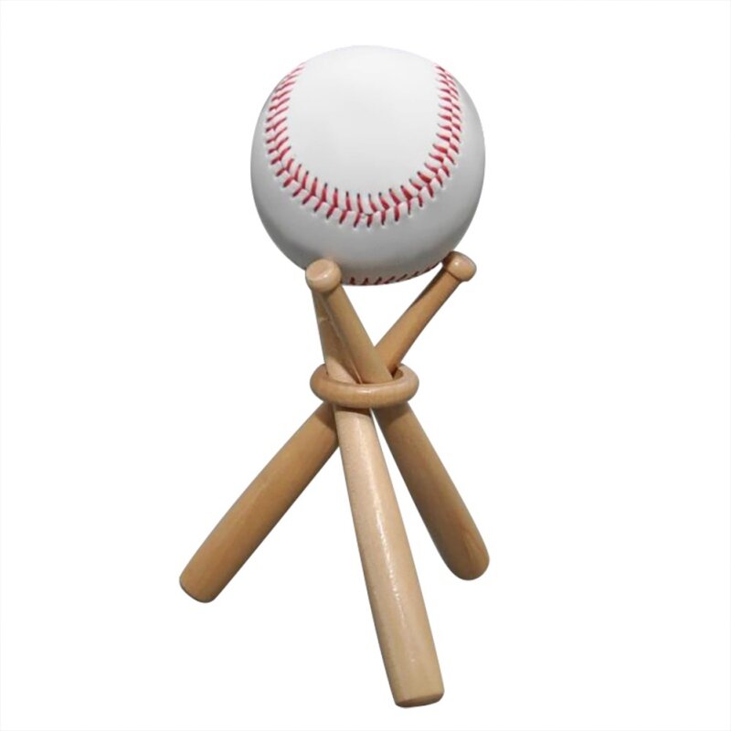 Mini taco de beisebol madeira expositor beisebol golfe tênis armazenamento base titular suporte acessórios beisebol