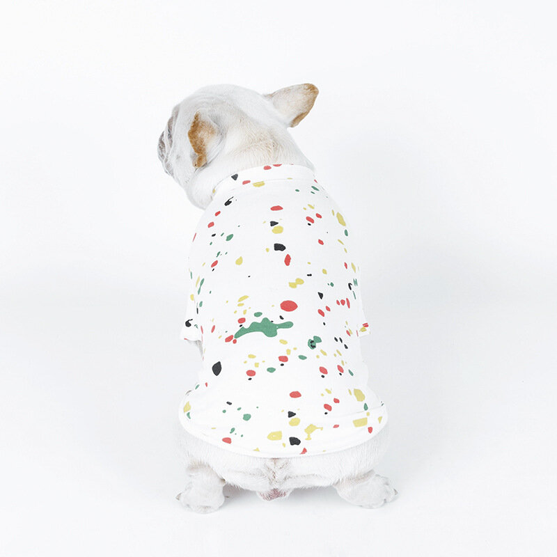 2021 spring new dog t-shirt casual dog t-shirt pure cotton pet t-shirt latest teddy clothes, pet clothes