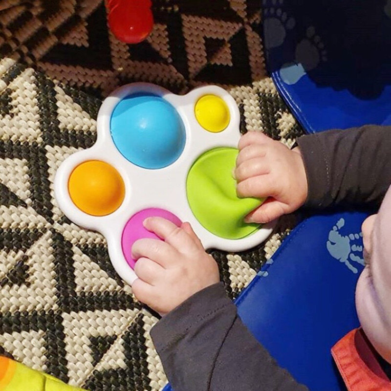 아기 장난감 몬테소리 운동 보드 딸랑이 퍼즐 장난감 다채로운 어린이 Fidget 장난감 지능 개발 조기 교육 장난감