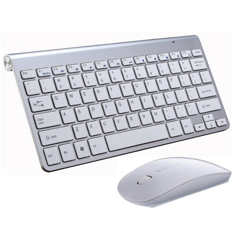 2.4G Set Kombo Mouse Keyboard Mini Portabel dan Keyboard Nirkabel untuk Laptop Notebook Mac Desktop PC Komputer Smart TV PS4