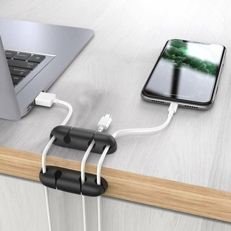 3pcs 4 Hole Desktop Wire Bracket Strong Bonding Rope Holder Cable Clamp For USB Cable For Power Cord Date Cable Organizer