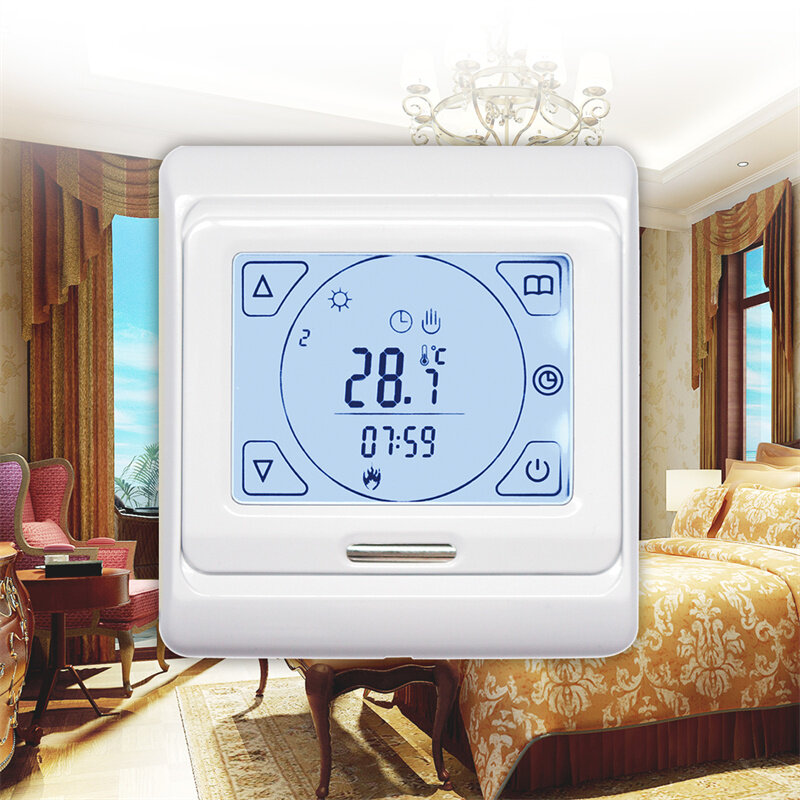 Myuet-termostato me5903 com tela lcd, controle de temperatura de aquecimento sob o piso, para encanamento, água