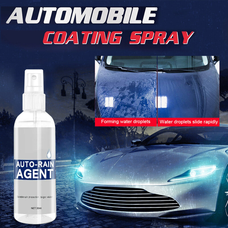 Agente de revestimento à prova d30 água de vidro do carro 30 ml chuva repelente spray multifuncional auto windshield anti névoa spray