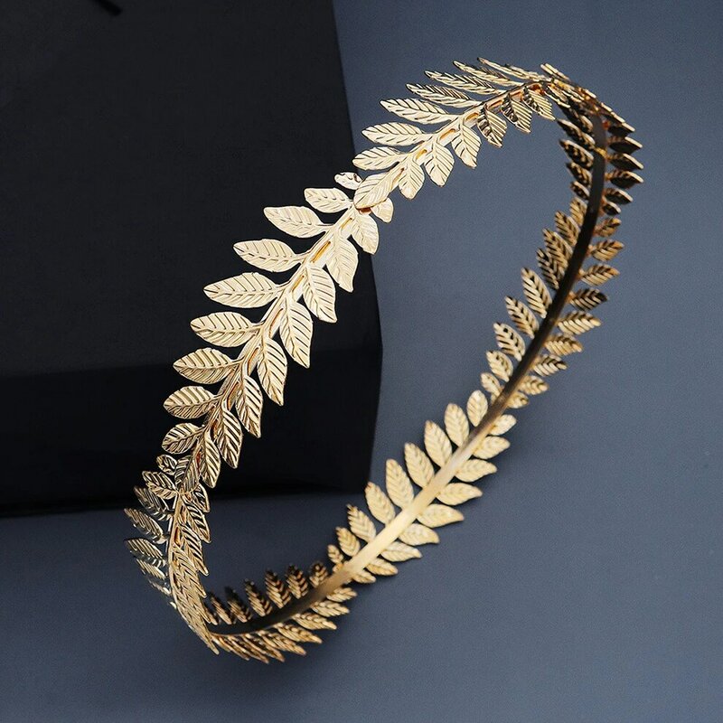 Molans New Bride Wedding Hair Accessories Golden Leaves Headbands for Women Tiaras and Crowns Hairband Headpiece Hair Ornament