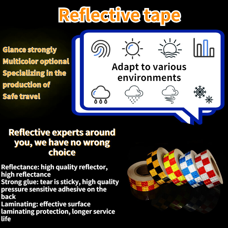 5Cm X 300Cm Reflectante Auto Reflector Sticker Zelfklevende Reflecterende Tape Auto Waarschuwing Tape Reflecterende Film Auto Exterieur Accessoires