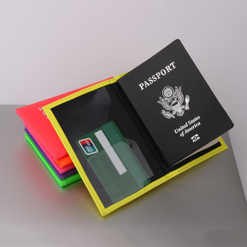 TRASSORY Allochromatic 양각 가죽 여권 지갑, 다채로운 여행 주최자 여권 파우치 홀더 폴더