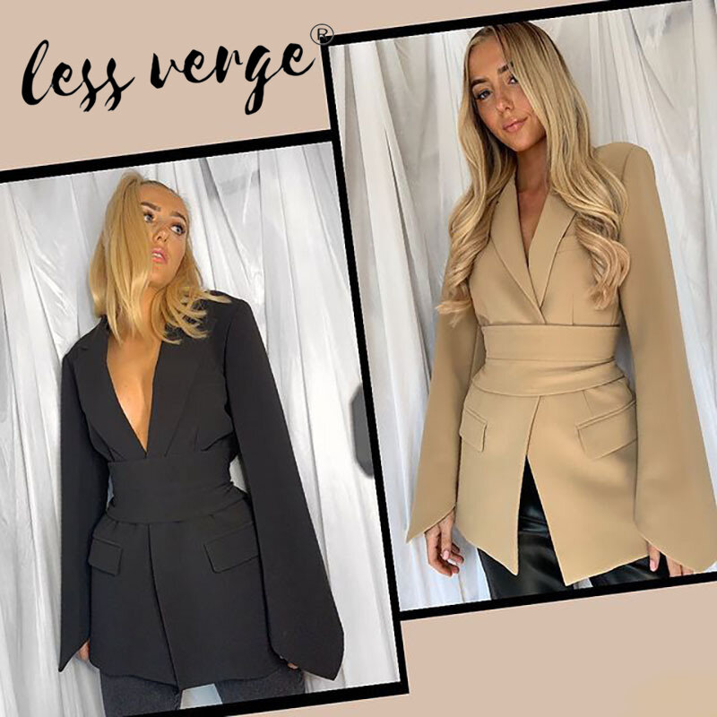 Lessverge – veste de printemps à la mode pour femme, blazer formel, vêtement d'extérieur, Cardigan de bureau à lacets, collection hiver 2021