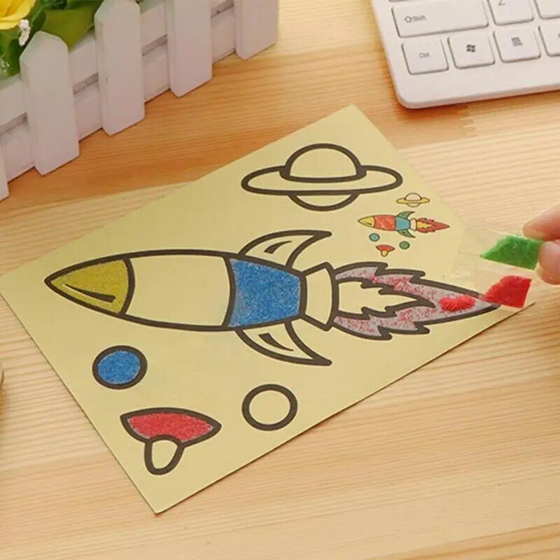 1PCS Creative Cartoon Kids Sand Painting Toys DIY Montessori Crafts Doodle Educational Toy Small Size