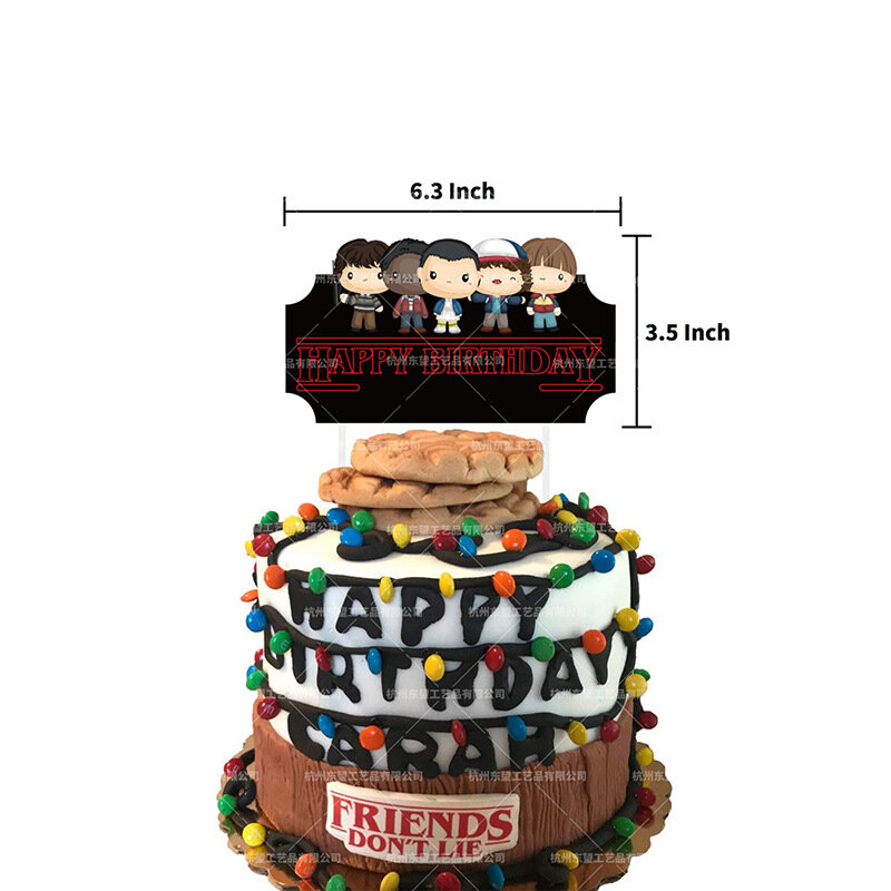 Stranger Things Themed Party Decorations Balloons Happy Birthday Banner Cake Topper Eleven Things Birthday Party Decor Supplies