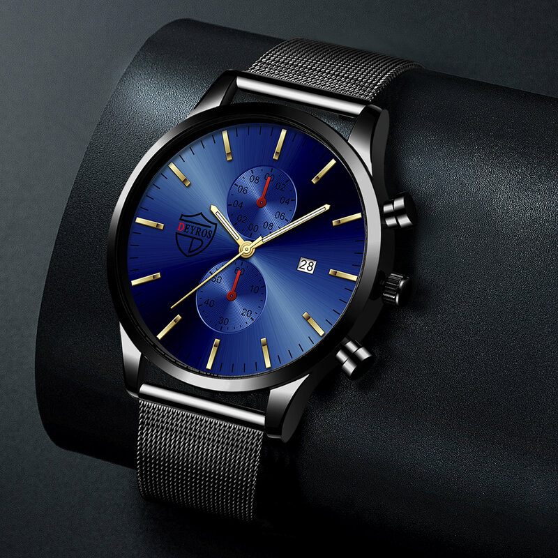 2022 Brand Mens Luxury Watches Fashion Stainless Steel Mesh Belt Quartz Wrist Watch Men Sports Luminous Clock relogio masculino