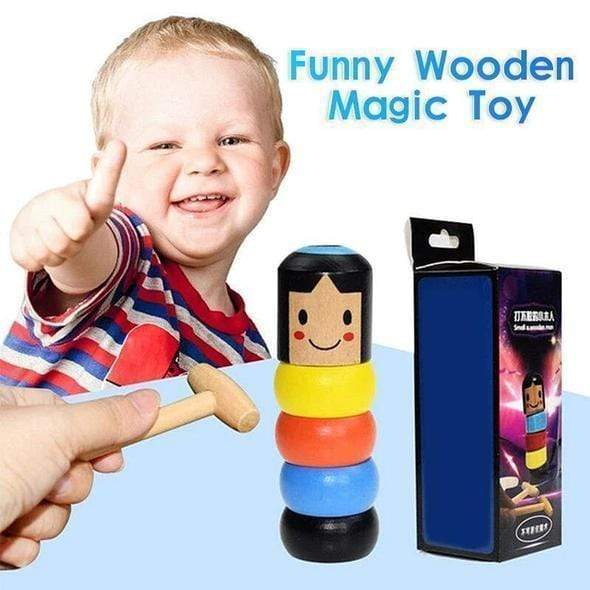 Immortal Daruma Wooden Magic Toy Magic Stubborn Wood Man Toy Funny Unbreakable Toy Magic Tricks Close-up Stage Magic Toys