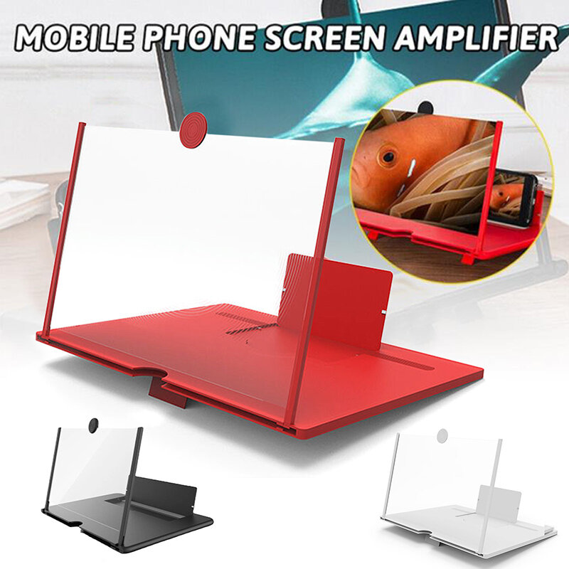 1PC 10/12 Inch 3D Mobile Phone Screen Video Amplifier HD Magnifying Glass Suitable For Smartphone Screen Stand