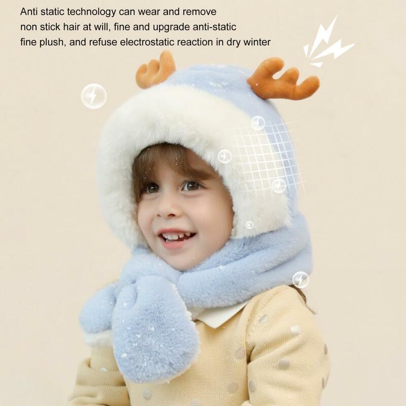 Kids Ear Protect Cap Wind-proof Pilling Resistance Kisd Cap Earflap Face Warmer Plush Cap for Running Children Hat