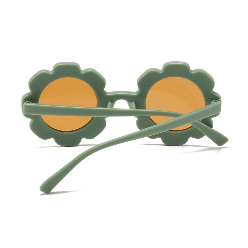 Солнцезащитные очки UV400 для мальчиков и девочек, милые круглые детские солнечные очки с цветами, для начинающих ходить детей, 2021