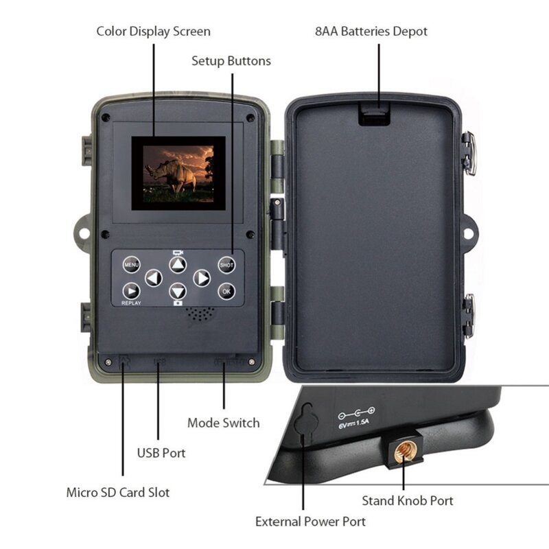 Câmera de trilha embutida para caça, 16mp, sms/mms/smtp, ip66, armadilha fotográfica, tempo de disparo de 0.3s, visão noturna, câmeras de caça, celular