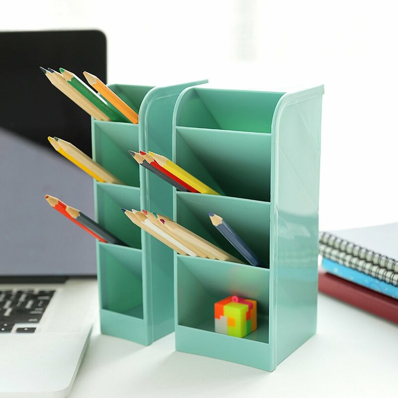 Kreative 4 Grid Schreibtisch Veranstalter Büro Zubehör Desktop schreibwaren Stift Bleistift Halter fällen Veranstalter Lagerung Schule liefert