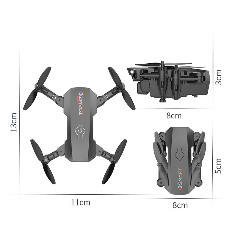 L23 Mini Drone 4K Profesional HD Camera Kép Lái WiFi FPV Cao Giữ Có Thể Gập Lại Quadcopter Đen Và Xám RC dron Đồ Chơi Bé Trai Tặng