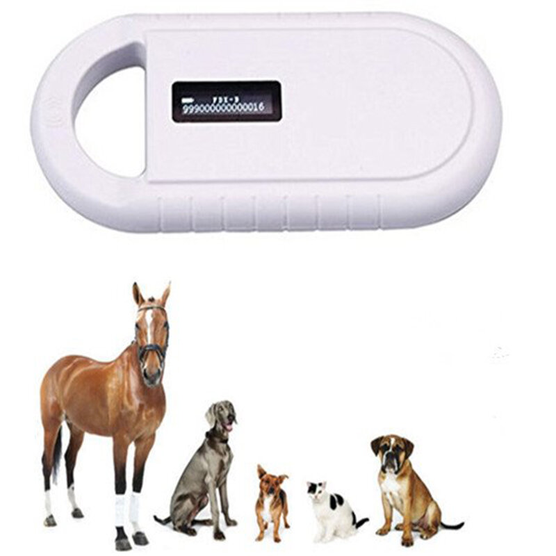 Lector de etiquetas de animales RFID, FDX-B/A, chip ISO, USB, escáner portátil OLED RFID de 134,2 khz/125KHz, adecuado para gatos, perros y Mascotas