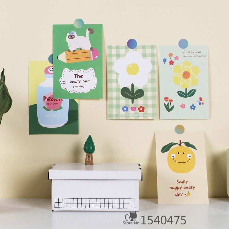 A 15 pcs/lot ins Cartoon Fruit Animal Photos Pictures Wall Decoration Postcards Gifts Poster Cards Collection for Girls Kids