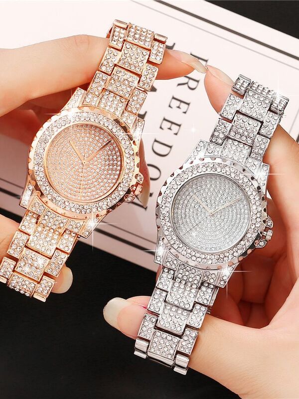 Vrouwen Horloges Top Merk Luxe 2021 Mode Diamant Dames Horloges Roestvrij Staal Silver Mesh Band Vrouwelijke Quartz Horloge