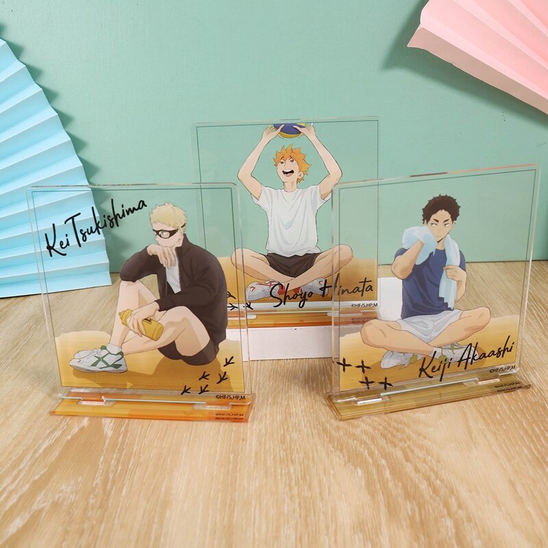 Dwustronnie Anime Haikyuu!! Stojak akrylowy Model biurko płyta figurki do zabawy drukowane dekoracje komiksu Exhabition Collection
