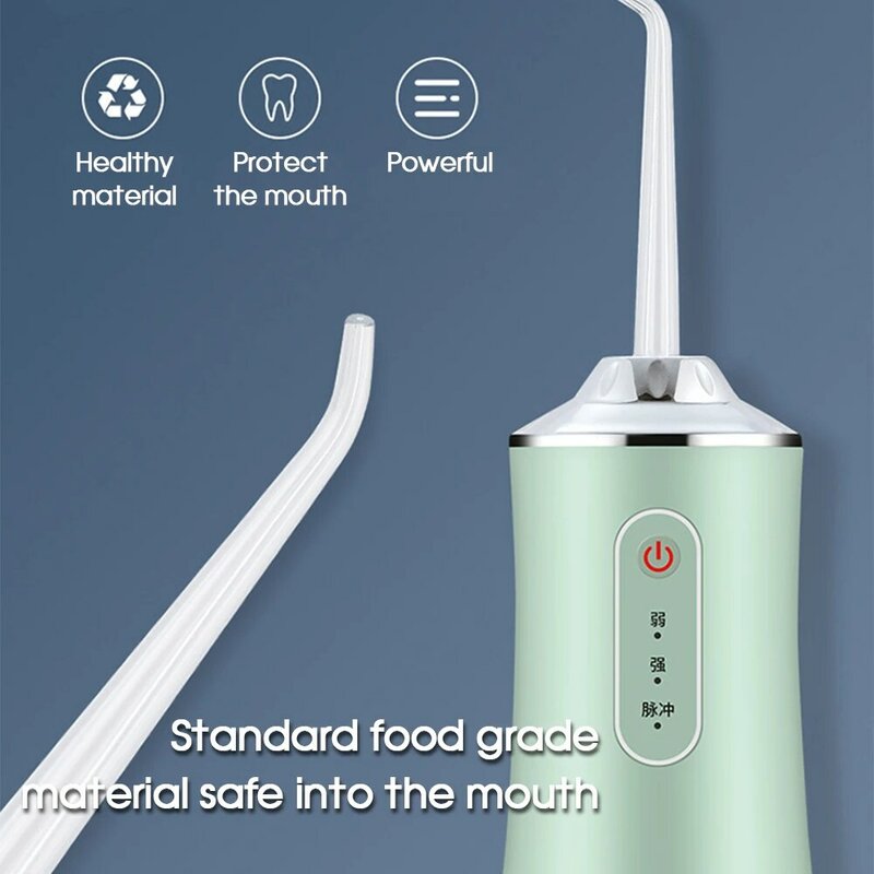 Boi-irrigador bucal eléctrico inteligente, 4 boquillas de chorro reemplazables de pulsos de agua, portátil, limpieza Dental, IPX7, 240ML