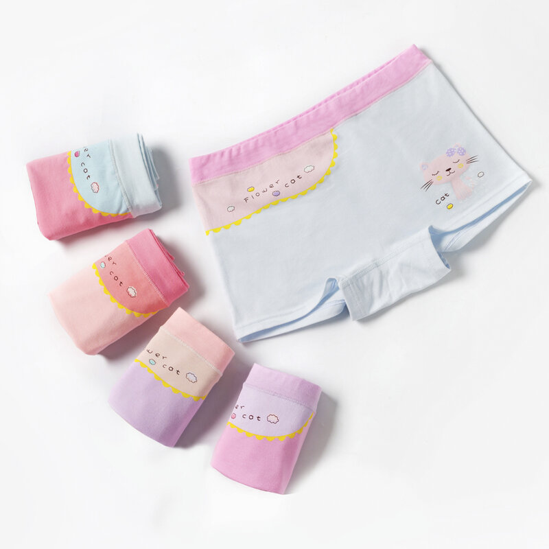 Panties for Girls Cotton Underwear Four Seasons Shorts Children Clothing Cute Underpants Size 2T-14T 5 Pcs/ Pack