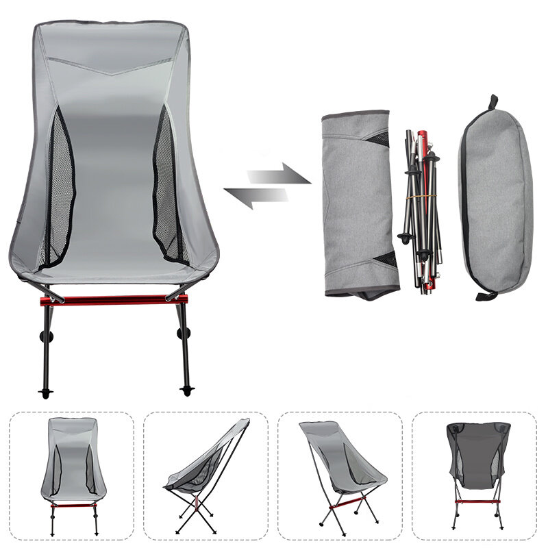 2021 novo piquenique de acampamento ao ar livre portátil ultra-leve pesca dobrável cadeira respirável desgastar-resistente liga de alumínio encosto