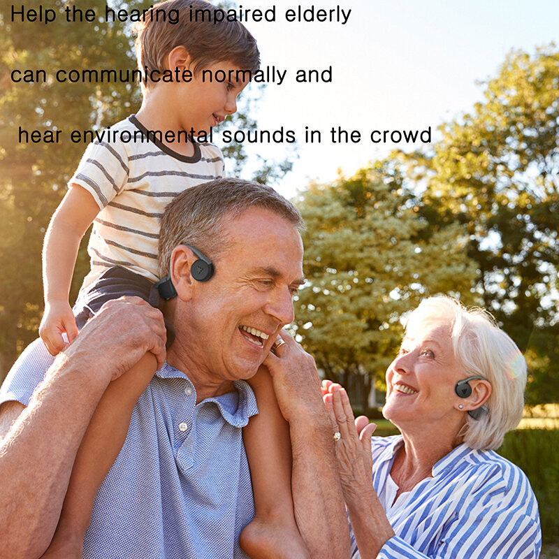 Aparelho auditivo fone de ouvido bluetooth 5.0 sem fio sweatproof impermeável condução óssea fones de ouvido esportes ao ar livre fone de ouvido mãos-livres