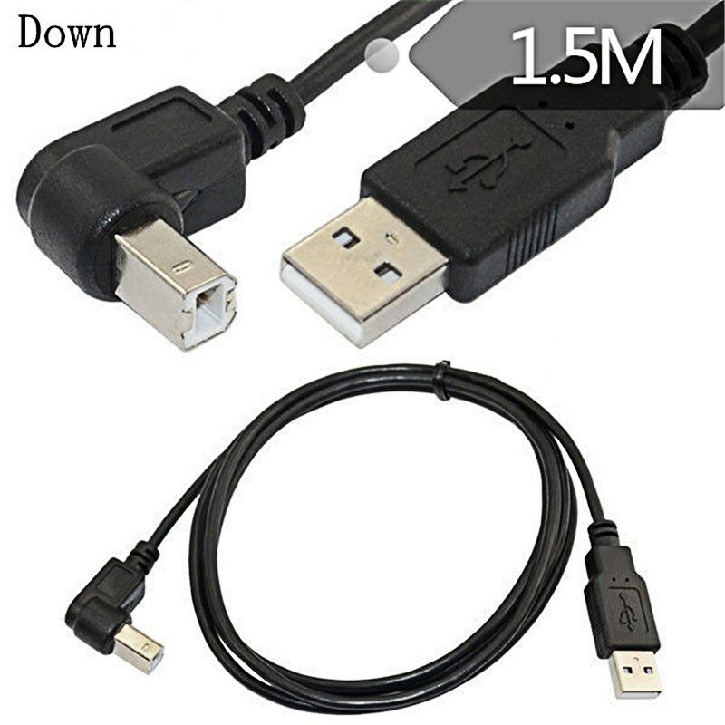 USB 2.0 A Laki-laki Ke USB B Laki-laki Tipe B BM Atas & Bawah & Kanan & Kiri Pemindai Printer Sudut 90 Derajat Kabel 50Cm 150Cm BM Kabel Miring