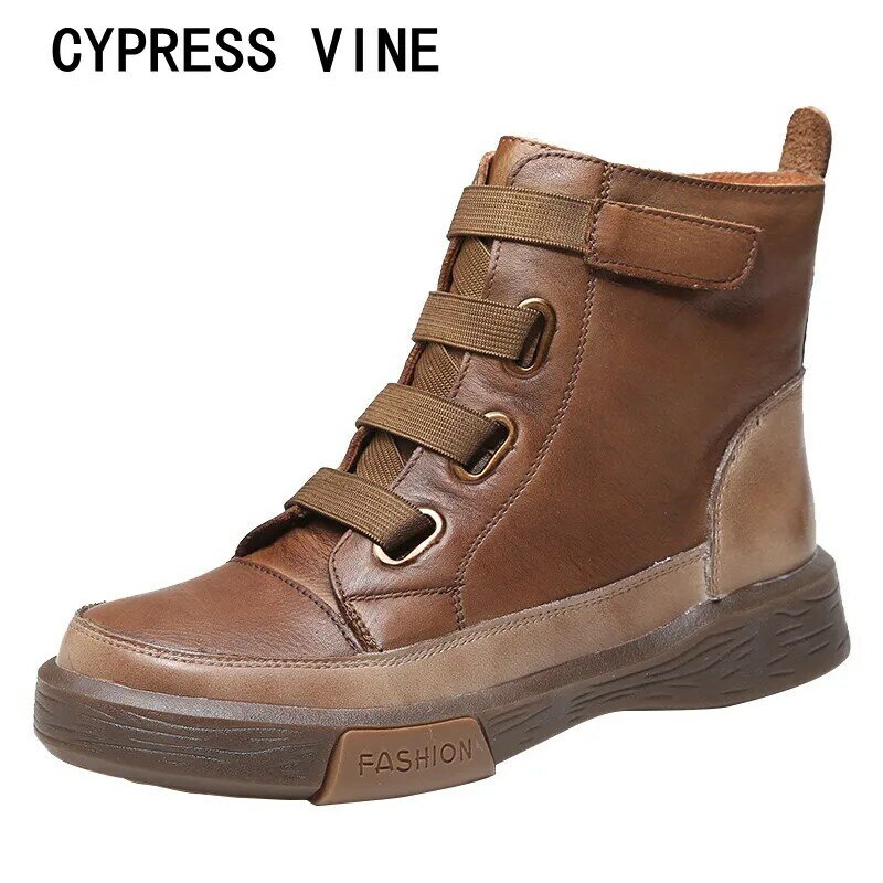 Cypress Vine ผู้หญิงข้อเท้ารองเท้าหนังวัวแท้สำหรับฤดูใบไม้ผลิฤดูใบไม้ร่วงฤดูหนาวสีสารพันยาง Outsol ...