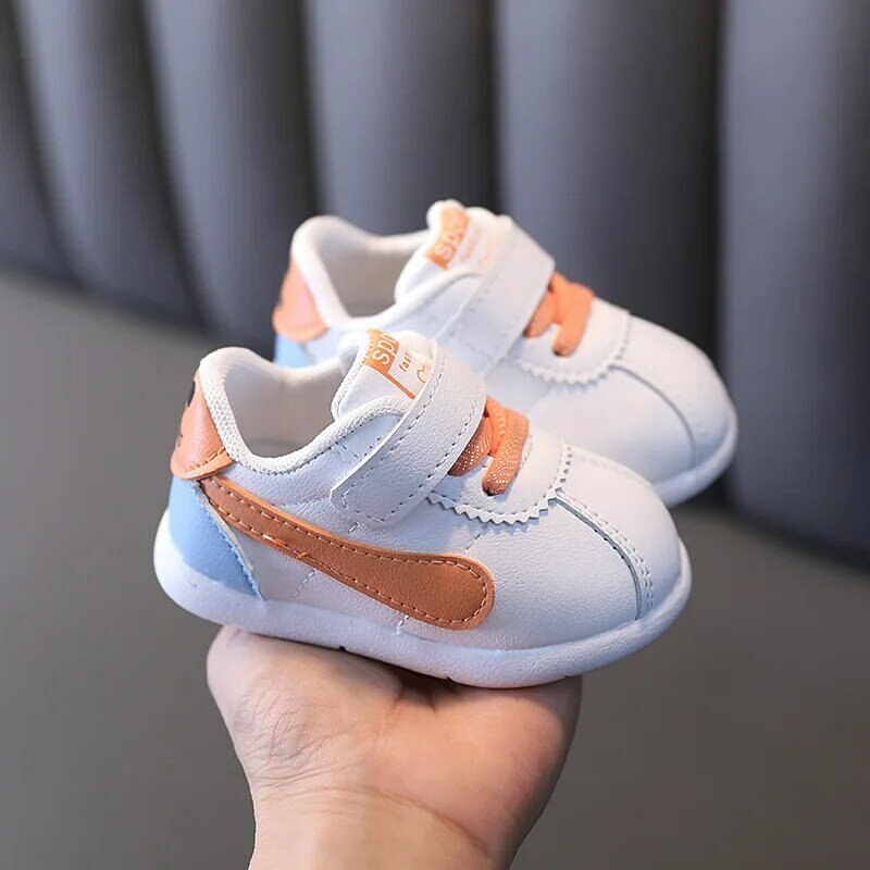 Hot Sale Newborn Toddler New PU Leather Baby Shoes Sports Shoes Solid Color Soft Cotton Boys Shoes Non-slip Boys and Girls Shoes