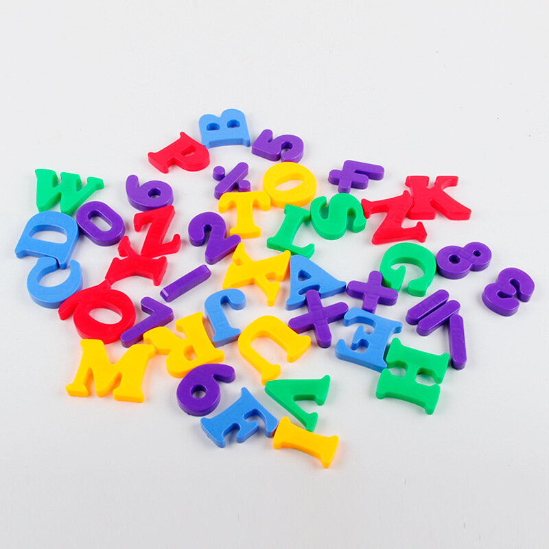 Английский алфавит и цифры для письма пластиковые с магнитом 26 букв + 10 чисел + 5 арифметических символов