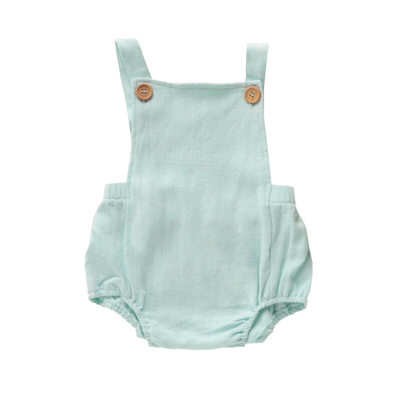 여름 아기 옷 Sleelvess 유아 Romper 면화와 린넨 아기 착용 솔리드 컬러 의류 신생아를위한 고품질 유아