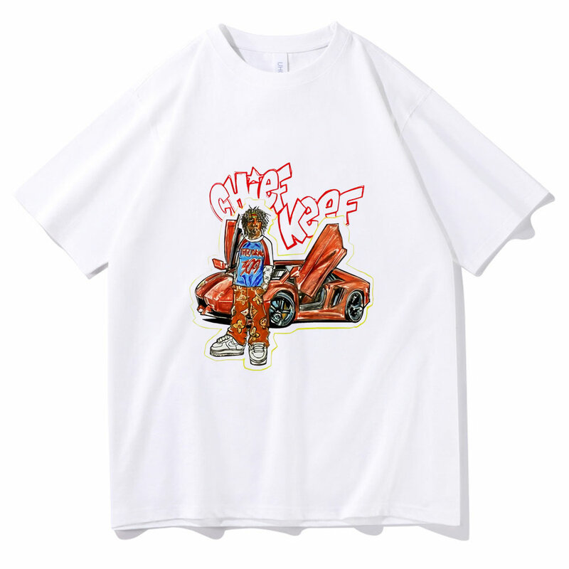 Chief Keef-Camiseta de Hip-Hop para hombre, Camiseta holgada informal de moda, Camiseta de algodón que combina con todo el día a día de verano