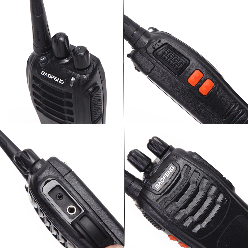 Baofeng-walkie-talkie BF-888S, Radio portátil UHF BF888S, 888S, transmisor, transmisor, 2 piezas, auriculares
