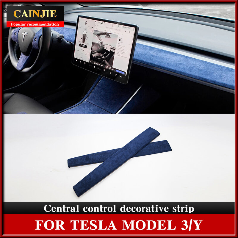 Für Tesla Modell 3 Zubehör Wiederum Fell Zentrale Steuerung Dekorative Streifen Modell Y Zentrale Steuerung Panel ABS 2020