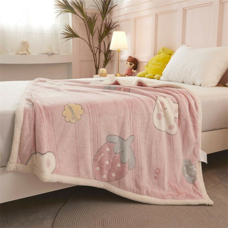 Детское одеяло для сна, толстая теплая кровать, искусственный шерпа, Норковое одеяло для детской комнаты, зимнее одеяло
