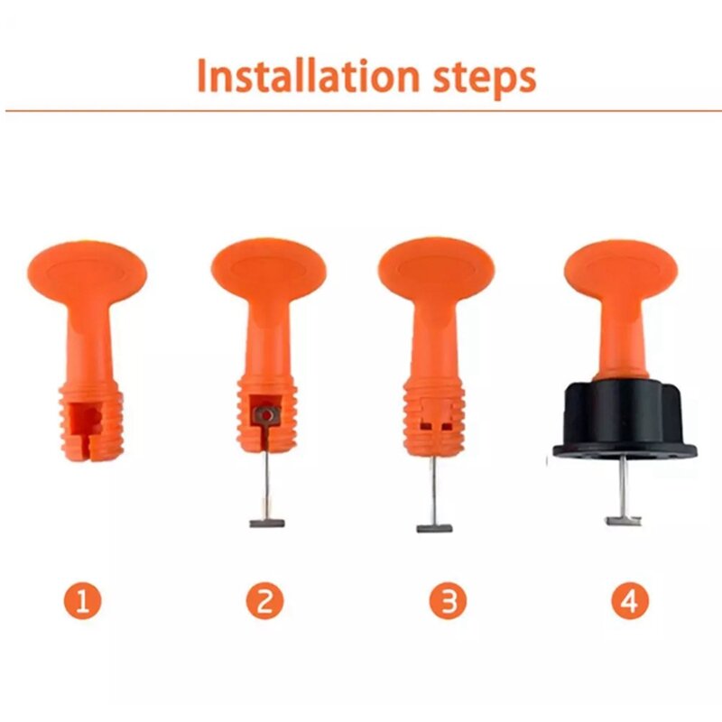 100Pcs Tile Leveling System สำหรับกระเบื้องวาง Reusable เข็มเหล็กพื้นเปลี่ยนได้ Pin ปูกระเบื้องเครื่องมือก่อสร้าง