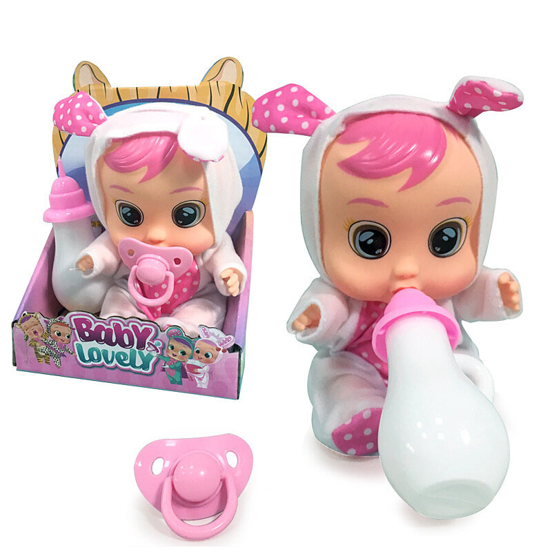 22 /26cm rasgando acima do bebê bonecas animal bonito 3d brinquedo do bebê água potável bonito falando mágica boneca brinquedos para crianças presentes surpresa