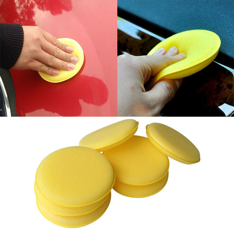 10cm giallo spugna per auto spugna 12 pezzi schiuma spugna cera applicatore pulizia cuscinetti per dettagli auto ceretta lucidatura auto cura della casa pulizia