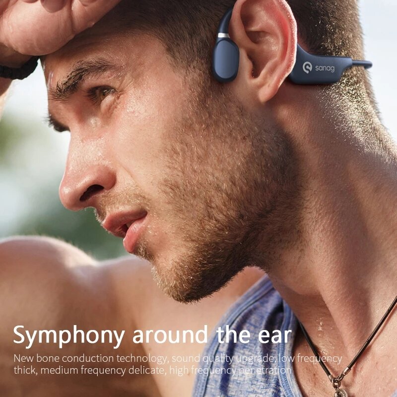 A5s cuffie Bluetooth senza fili auricolari a conduzione ossea auricolari Stereo a mani libere cuffie impermeabili sportive con microfono