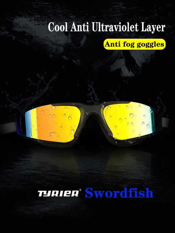 Occhiali da nuoto professionali Tyrier occhiali da nuoto Multicolor UV antiappannamento per uomo donna очки для плавания